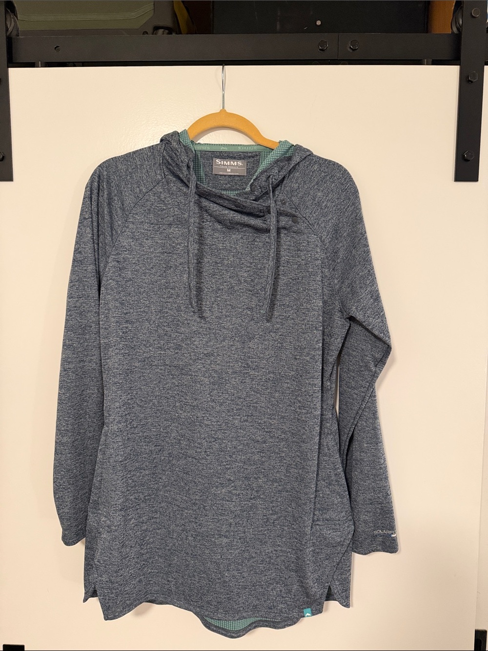 Simms Heather Navy Hooded Knit with Mint Lining